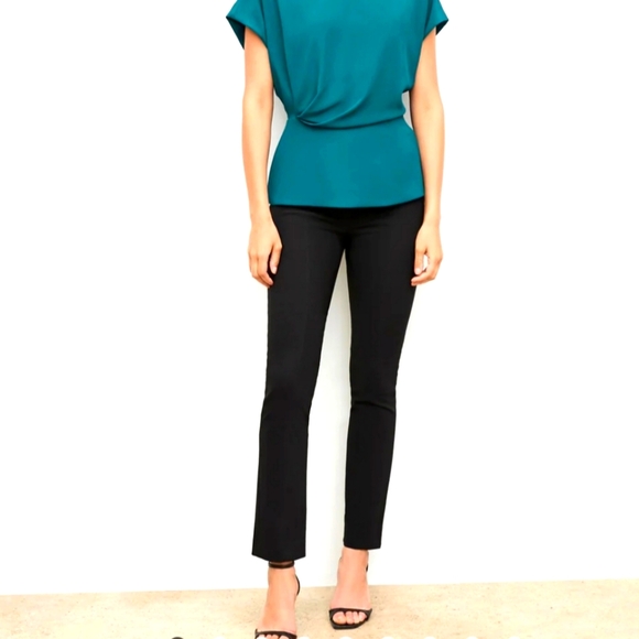 MM LaFleur Black front Zip stretch Pants Size 4 - Picture 1 of 9